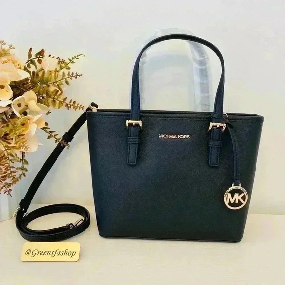 Michael Kors XS Jet Set Travel Carryall Top Zip Tote Black - Picture 1 of 11